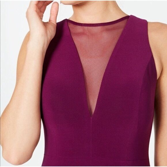 Nightway Navy Women Illusion-V Wide Leg Jumpsuit Size 10 - Picture 6 of 12